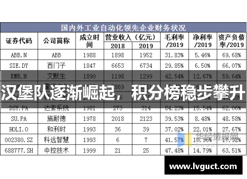 汉堡队逐渐崛起，积分榜稳步攀升